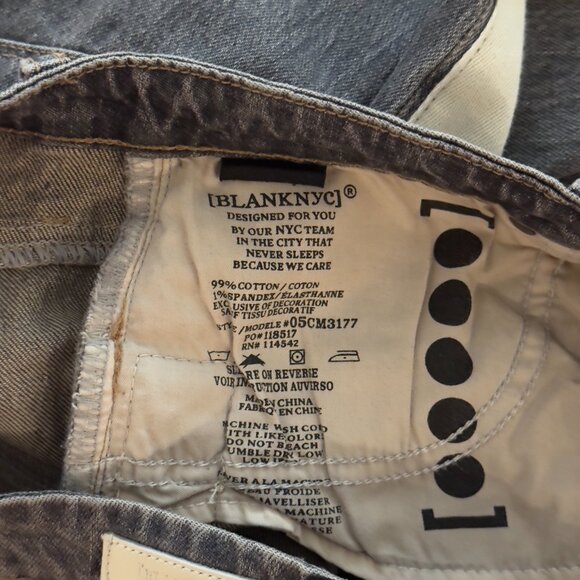 Blank NYC Jeans | Size 27 | Gray Straight Leg Denim With Slit - High Rise Jeans - Picture 4 of 11
